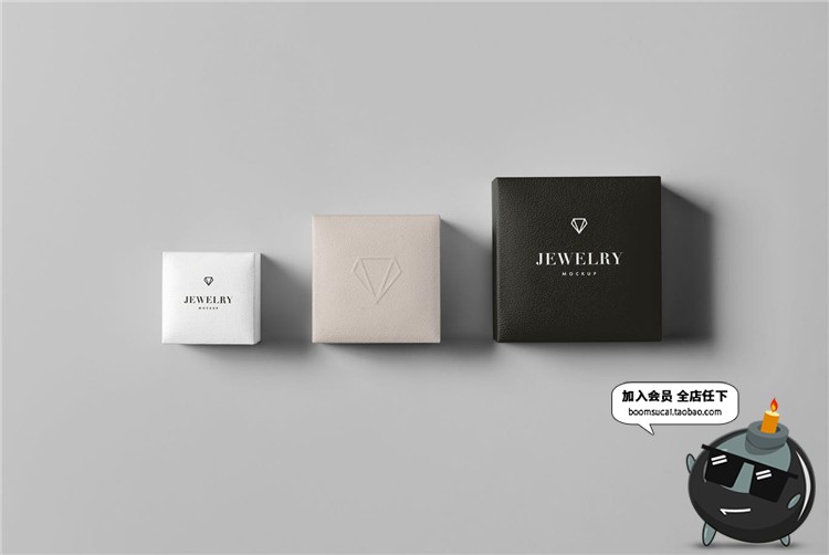 图片[5]-钻石钻戒戒指礼品盒外包装盒子样机贴图效果展示PSD模板素材-设计猿