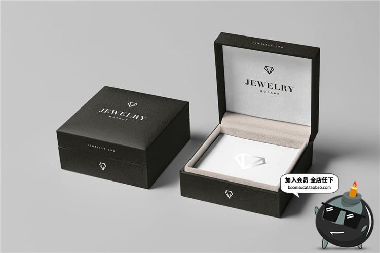 图片[6]-钻石钻戒戒指礼品盒外包装盒子样机贴图效果展示PSD模板素材-设计猿