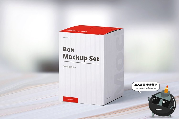 图片[9]-普通方形冲剂盒子矩形方纸盒包装设计贴图展示样机PSD模板PS素材-设计猿