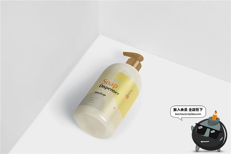 图片[2]-沐浴露洗发水洗手液皂液器按压瓶汞式包装PSD样机模板PS设计素材-设计猿
