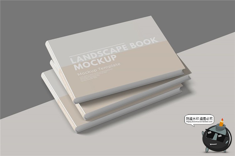 图片[4]-横版硬皮书籍杂志画册封面智能贴图展示PSD模板mockups样机PS素材-设计猿