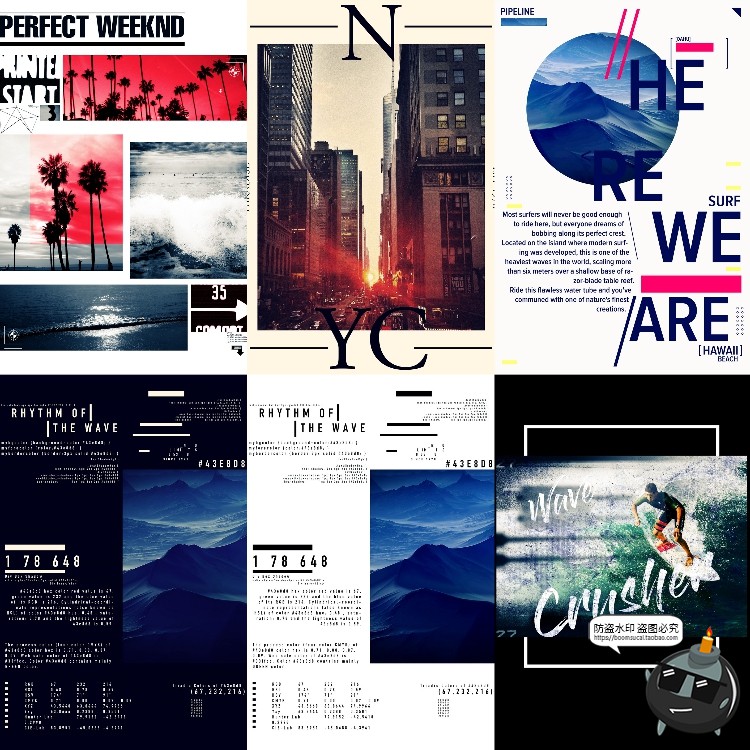 图片[1]-美式复古怀旧破旧文字噪点嘈杂斑驳风格海报广告PS模板PS设计素材-设计猿