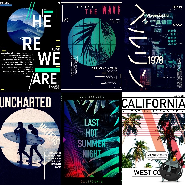 图片[2]-美式复古怀旧破旧文字噪点嘈杂斑驳风格海报广告PS模板PS设计素材-设计猿