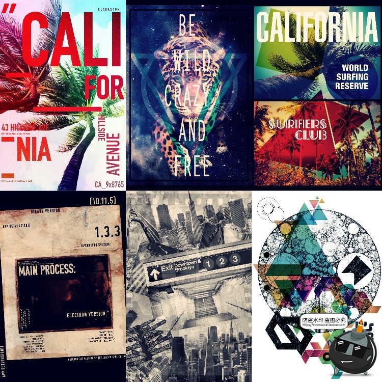 图片[4]-美式复古怀旧破旧文字噪点嘈杂斑驳风格海报广告PS模板PS设计素材-设计猿