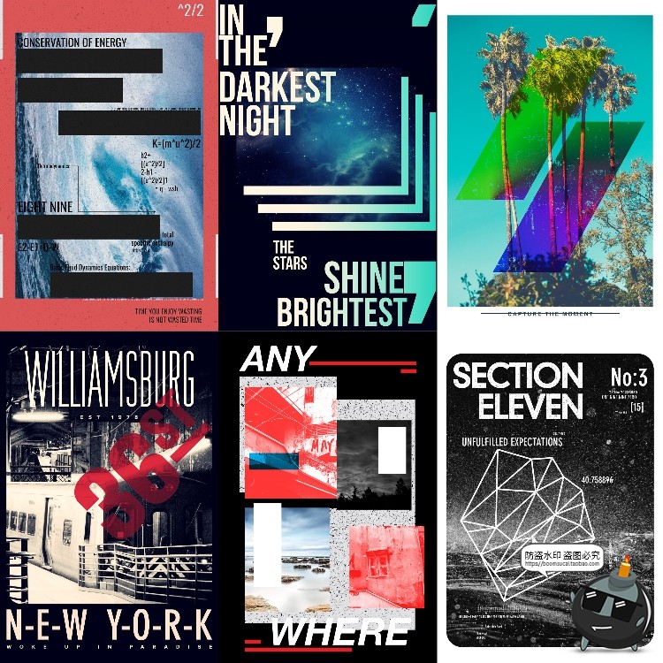 图片[7]-美式复古怀旧破旧文字噪点嘈杂斑驳风格海报广告PS模板PS设计素材-设计猿