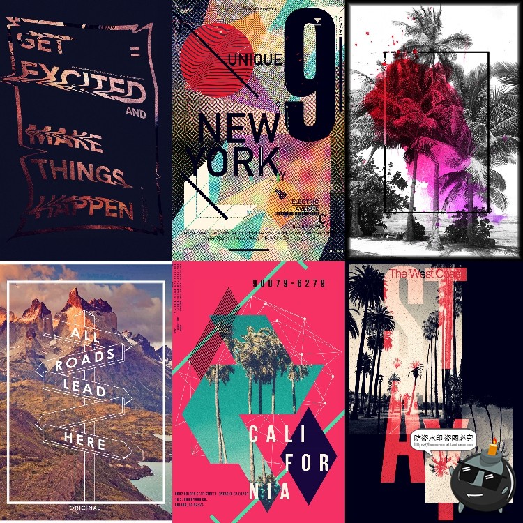 图片[8]-美式复古怀旧破旧文字噪点嘈杂斑驳风格海报广告PS模板PS设计素材-设计猿