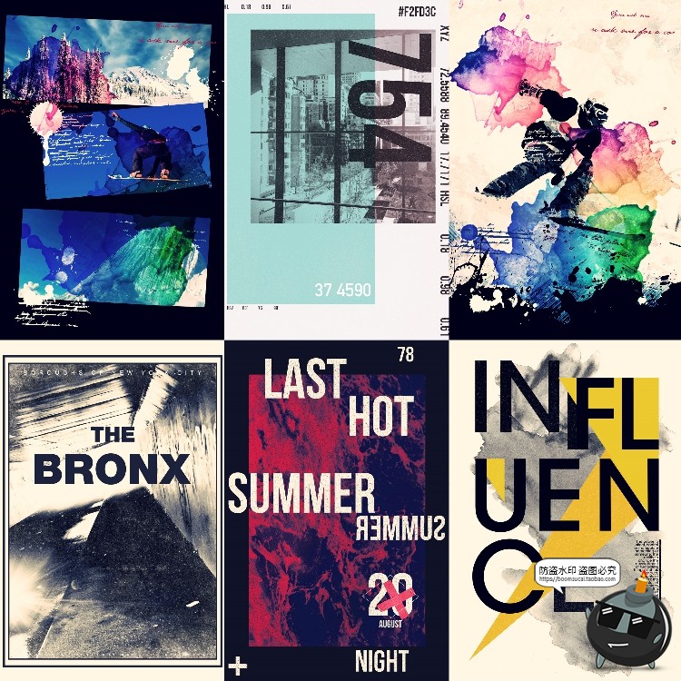 图片[10]-美式复古怀旧破旧文字噪点嘈杂斑驳风格海报广告PS模板PS设计素材-设计猿