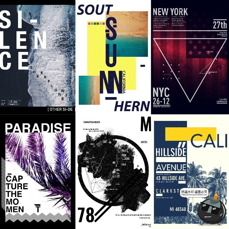 图片[11]-美式复古怀旧破旧文字噪点嘈杂斑驳风格海报广告PS模板PS设计素材-设计猿