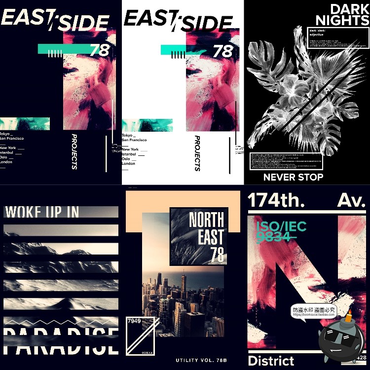 图片[14]-美式复古怀旧破旧文字噪点嘈杂斑驳风格海报广告PS模板PS设计素材-设计猿