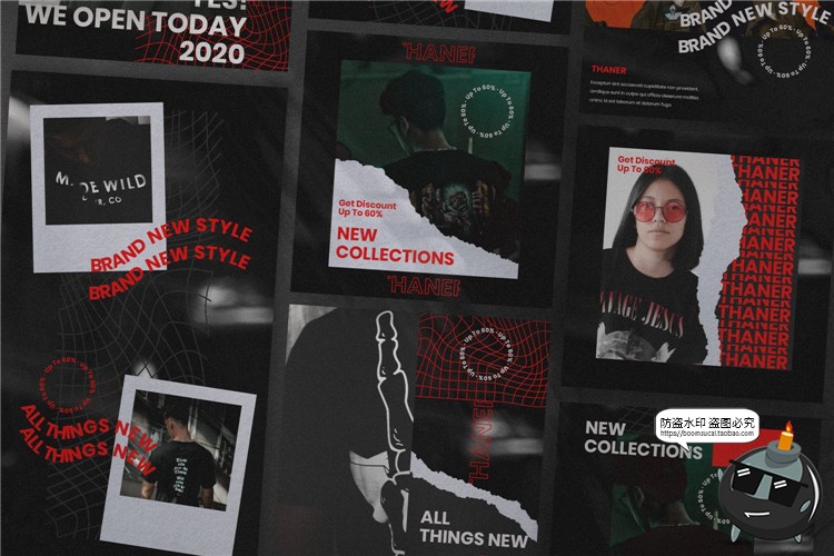 图片[4]-撕纸潮流风格个性宣传海报新品广告图文排版PSD分层模板PS素材-设计猿