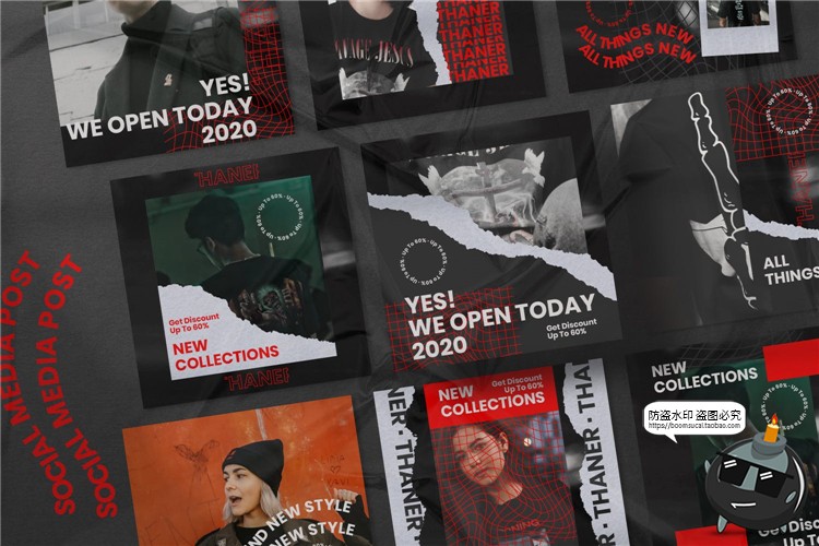 图片[6]-撕纸潮流风格个性宣传海报新品广告图文排版PSD分层模板PS素材-设计猿