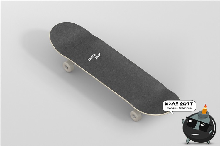 图片[2]-街头户外运动长板滑板外观图案vi提案mockup模板PSD贴图样机素材-设计猿
