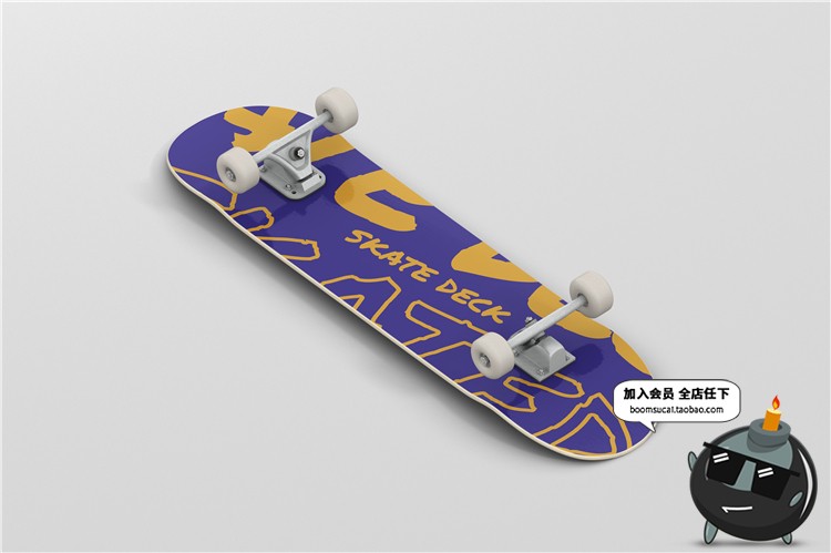 图片[8]-街头户外运动长板滑板外观图案vi提案mockup模板PSD贴图样机素材-设计猿