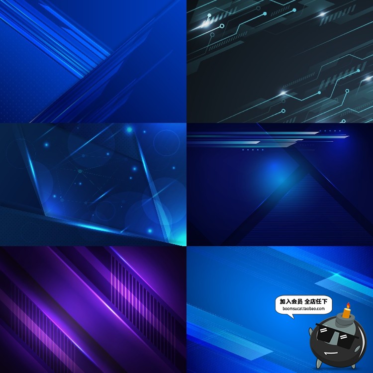 图片[3]-蓝色科技感未来信息几何线条棱角锋利背景展板底纹AI矢量设计素材-设计猿