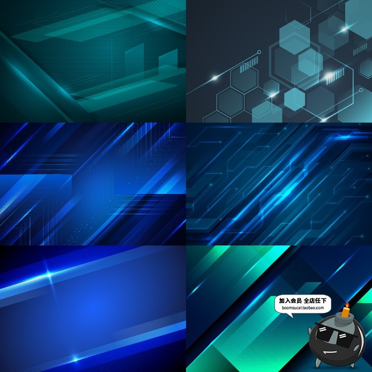 图片[6]-蓝色科技感未来信息几何线条棱角锋利背景展板底纹AI矢量设计素材-设计猿