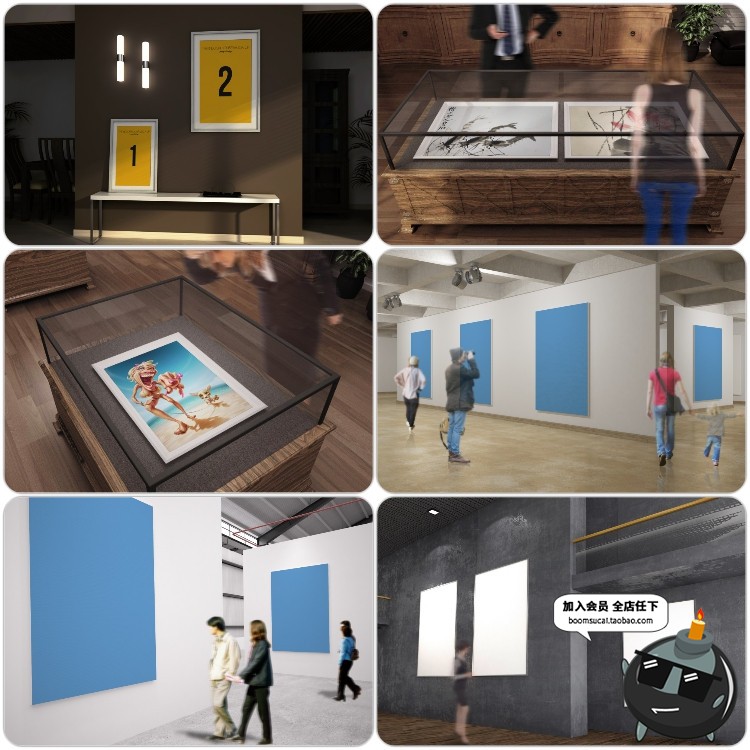 图片[3]-博物馆展览馆展厅美术馆海报画展场景图PSD文创样机智能贴图素材-设计猿