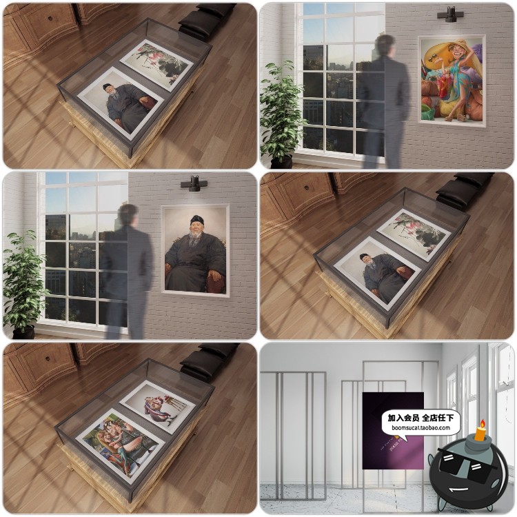 图片[6]-博物馆展览馆展厅美术馆海报画展场景图PSD文创样机智能贴图素材-设计猿