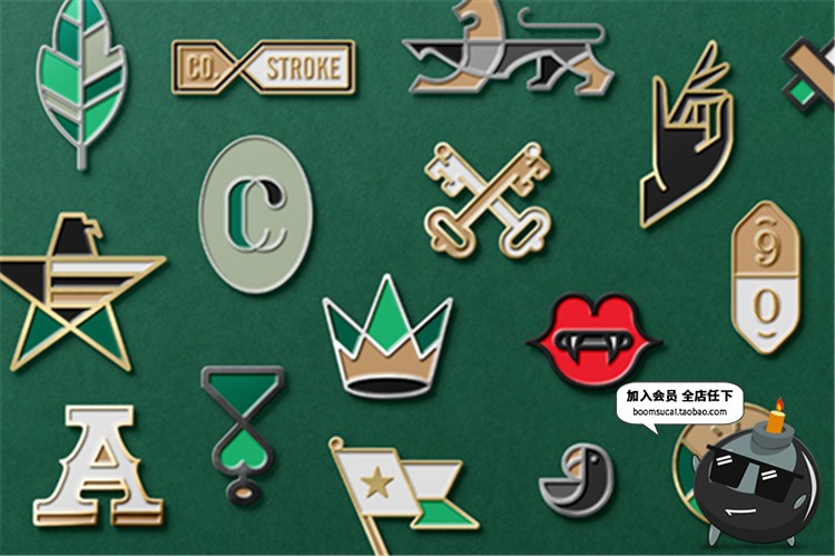 图片[2]-金属胸针徽章别针PS文创样机效果图展示mockup提案PSD模板PS素材-设计猿