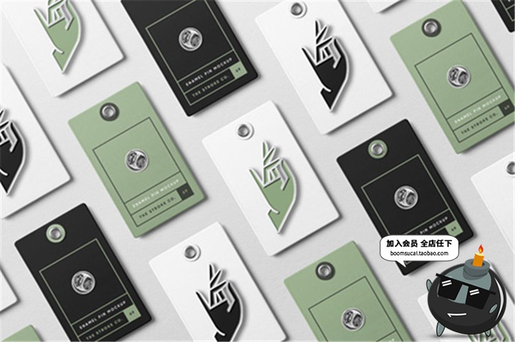 图片[3]-金属胸针徽章别针PS文创样机效果图展示mockup提案PSD模板PS素材-设计猿