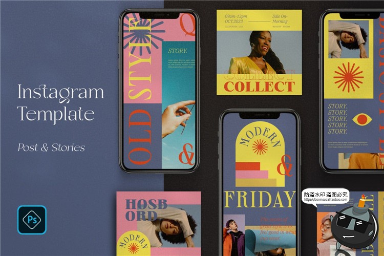 图片[2]-创意复古文艺品牌故事宣传服装新品海报图文排版PSD模板PS素材-设计猿