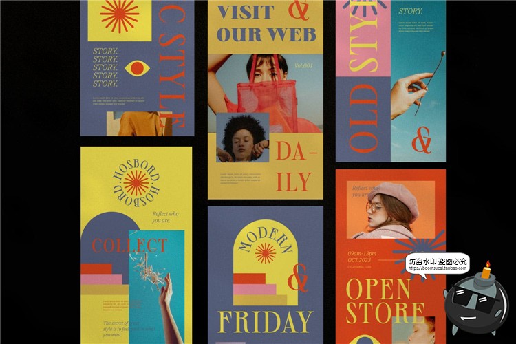 图片[3]-创意复古文艺品牌故事宣传服装新品海报图文排版PSD模板PS素材-设计猿