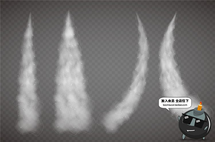 图片[2]-喷射状气体烟雾特效尾气飞机气流轨迹飞行轨迹效果AI矢量后期素材-设计猿