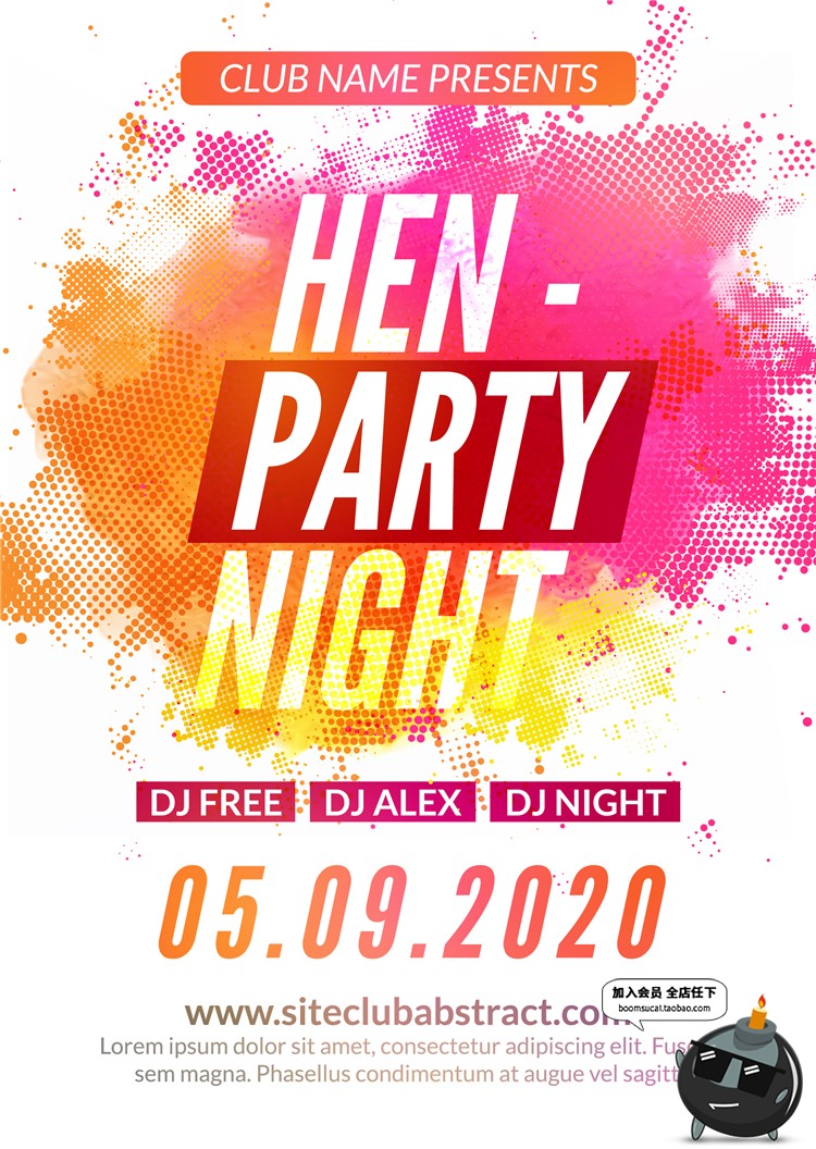 图片[18]-英文水彩泼墨街头涂鸦时尚潮流宣传活动广告海报AI矢量设计素材-设计猿