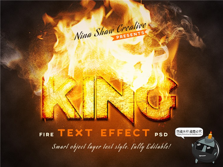 图片[4]-熔岩火焰特效字燃烧效果3D立体字体特效文字样式PSD模板PS素材-设计猿