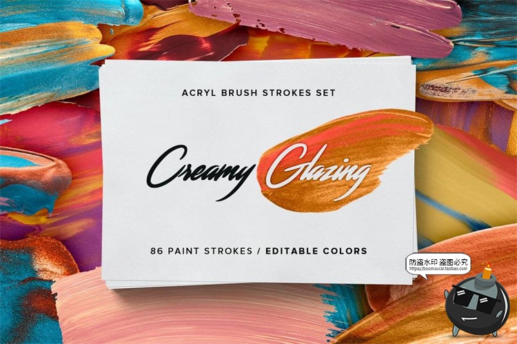 图片[1]-糖果色颜料涂抹痕迹油画色彩层次装饰元素PNG免抠PSD模板PS素材-设计猿