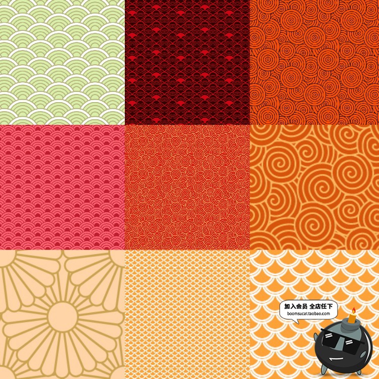 图片[23]-中国风古典传统经典图案边框纹理祥云灯笼装饰线条PSD元素PS素材-设计猿