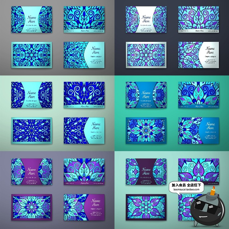 图片[1]-抽象艺术名片花纹纹理背景商务名片矢量AI设计印刷模板素材-设计猿