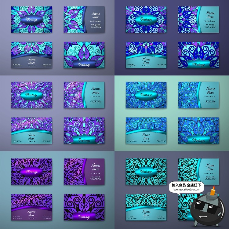 图片[2]-抽象艺术名片花纹纹理背景商务名片矢量AI设计印刷模板素材-设计猿