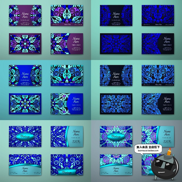 图片[3]-抽象艺术名片花纹纹理背景商务名片矢量AI设计印刷模板素材-设计猿