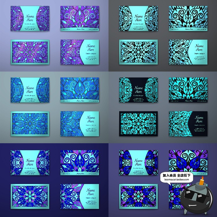 图片[4]-抽象艺术名片花纹纹理背景商务名片矢量AI设计印刷模板素材-设计猿