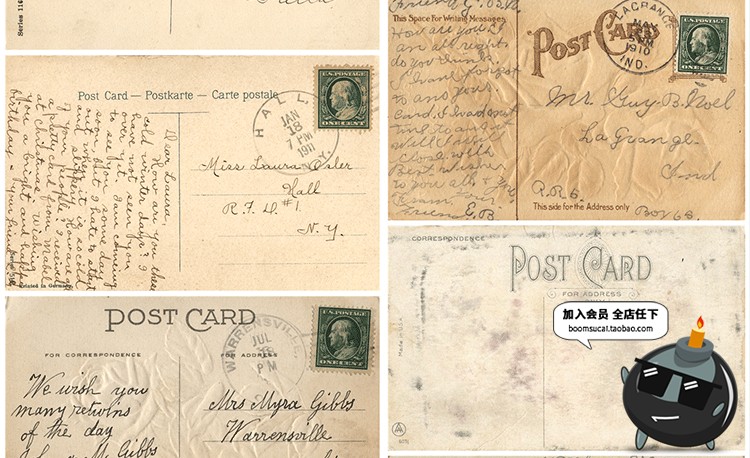 图片[5]-复古古老发黄褶皱皱纹纸质明信片卡片信纸JPG高清图片参考素材-设计猿