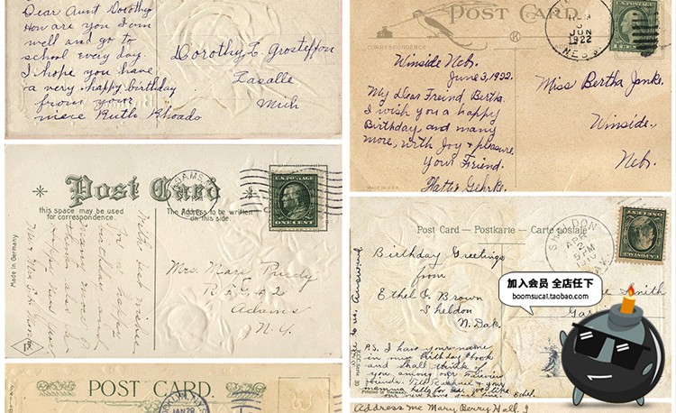 图片[10]-复古古老发黄褶皱皱纹纸质明信片卡片信纸JPG高清图片参考素材-设计猿