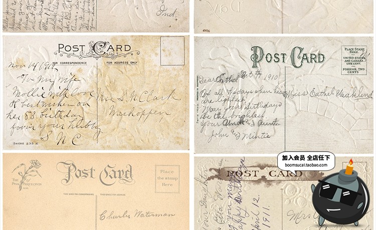 图片[17]-复古古老发黄褶皱皱纹纸质明信片卡片信纸JPG高清图片参考素材-设计猿