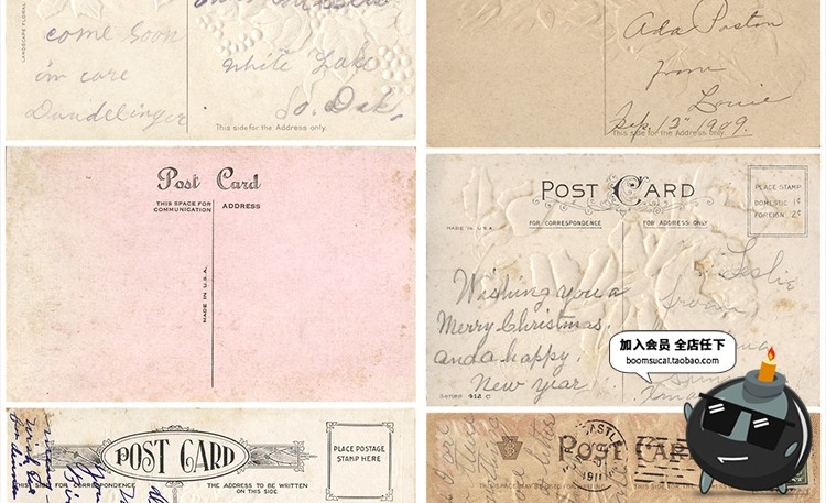 图片[20]-复古古老发黄褶皱皱纹纸质明信片卡片信纸JPG高清图片参考素材-设计猿