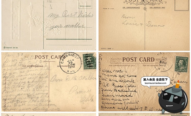 图片[24]-复古古老发黄褶皱皱纹纸质明信片卡片信纸JPG高清图片参考素材-设计猿