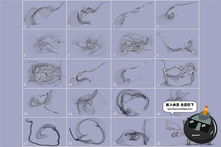 图片[2]-邪恶恶魔魔鬼黑白恐怖光效丝带飘沙特效效果叠层PNG免抠背景素材-设计猿