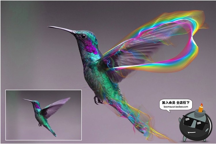 图片[3]-炫酷彩虹色带丝带魔法光效特效5K高分辨率叠层PNG免扣背景PS素材-设计猿