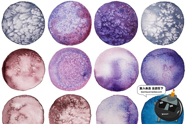 图片[1]-圆形水彩水彩墨泼墨水洗抽象时尚背景纸张JPG高清图片纹理PS素材-设计猿