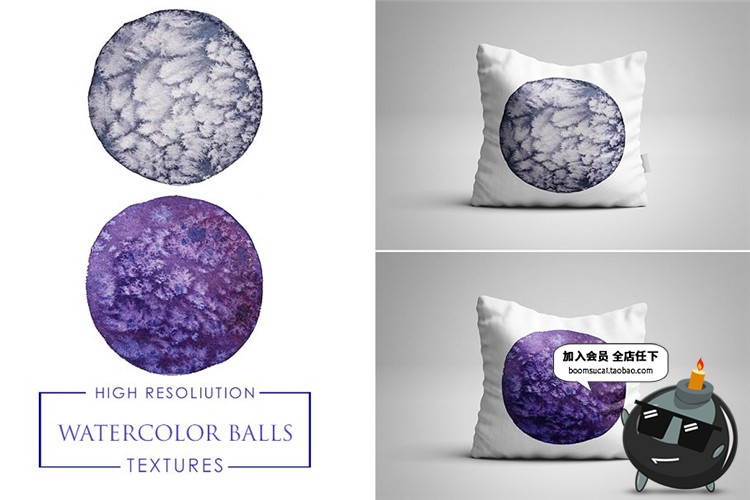 图片[2]-圆形水彩水彩墨泼墨水洗抽象时尚背景纸张JPG高清图片纹理PS素材-设计猿