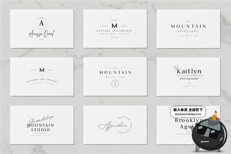 图片[4]-极简文艺手写现代英文品牌飘逸LOGO图标志AI矢量PSD设计模板素材-设计猿