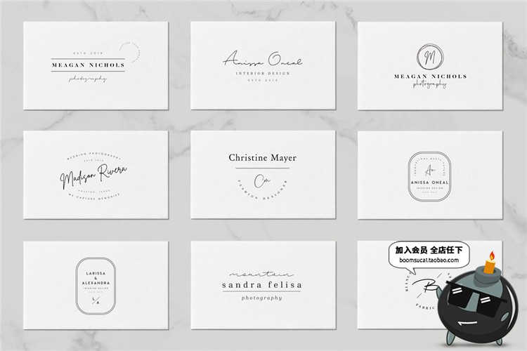 图片[5]-极简文艺手写现代英文品牌飘逸LOGO图标志AI矢量PSD设计模板素材-设计猿