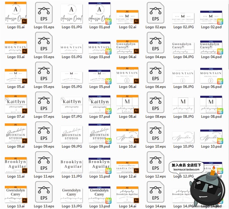 图片[8]-极简文艺手写现代英文品牌飘逸LOGO图标志AI矢量PSD设计模板素材-设计猿