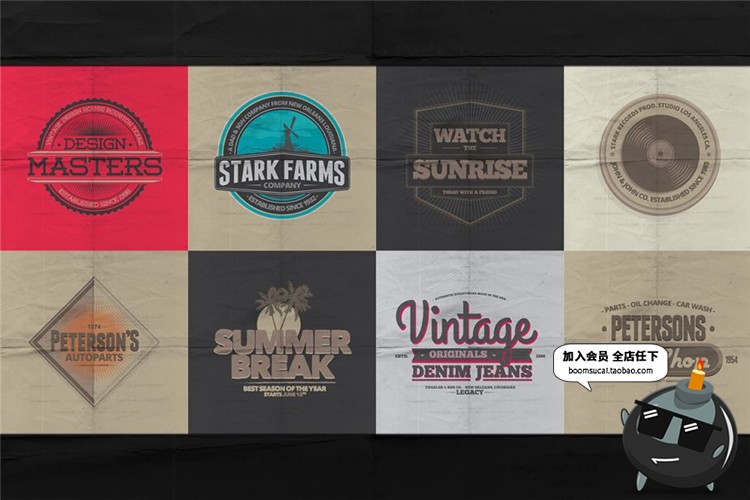 图片[2]-欧式英文户外复古徽章山峰图标队伍标签logo模板AI矢量PSD素材-设计猿