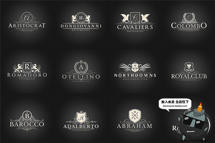 图片[2]-复古欧式英文风格麦穗Logo图标徽章标志设计PSD模板AI矢量素材-设计猿