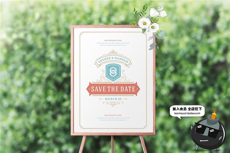 图片[8]-唯美复古风格婚礼品牌LOGO徽章图标标志AI矢量PSD模板设计素材-设计猿