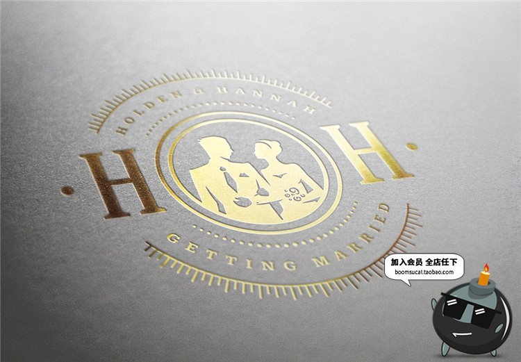 图片[11]-唯美复古风格婚礼品牌LOGO徽章图标标志AI矢量PSD模板设计素材-设计猿